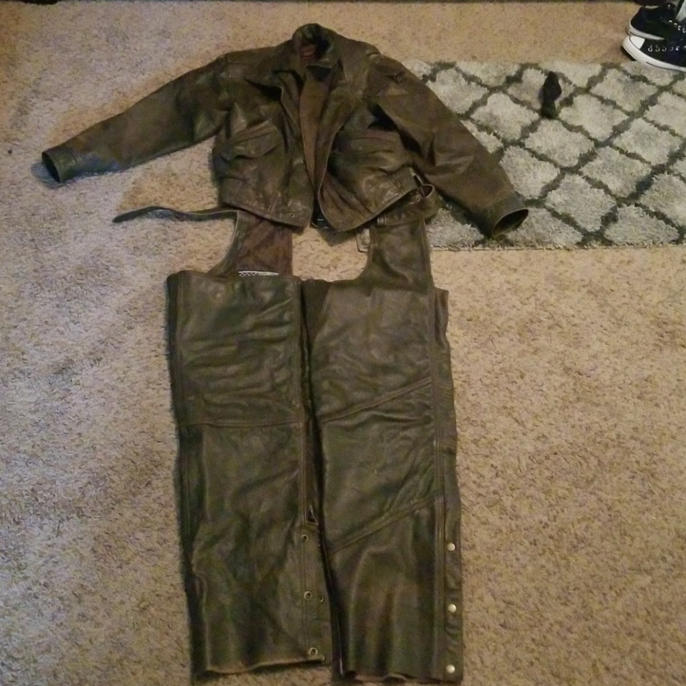 Leather Jacket and Chaps